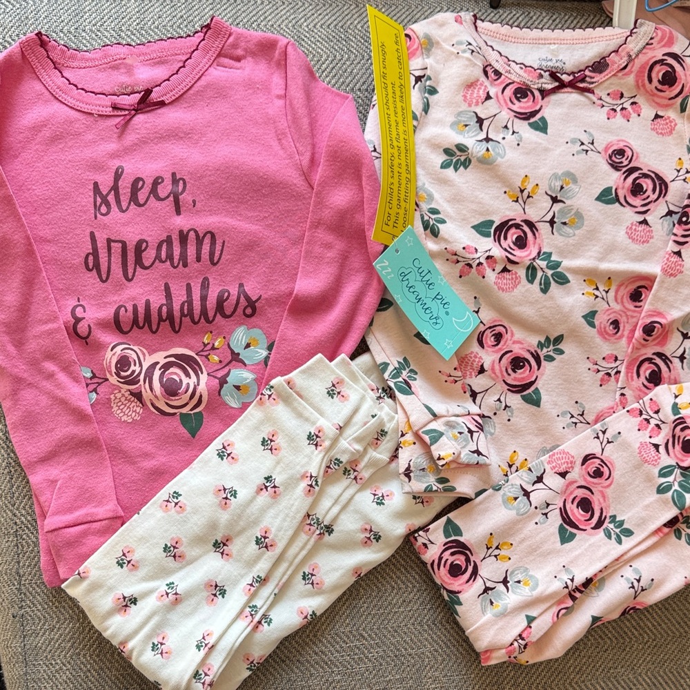 Floral Dreams Pink and Cream Pajama Set